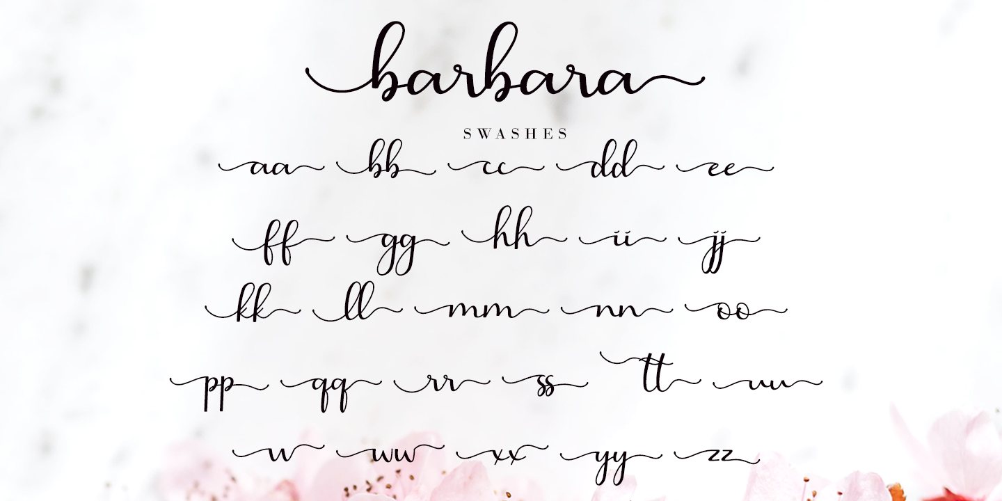 Beispiel einer Barbara Calligraphy Regular-Schriftart